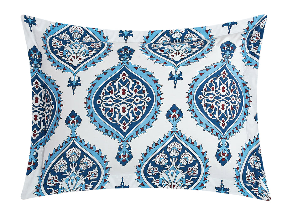Chic Home Cedar 4 Pieces Duvet Cover Set Cotton Zipper Closure Pillow Shams - King 106x92, Blue - King