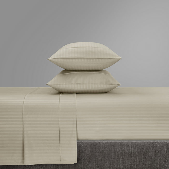 Chic Home Siena Sheet Set Solid Color Striped Pattern Technique - Includes 1 Flat, 1 Fitted Sheet, and 2 Pillowcases - 4 Piece - Queen 90x102", Green - Queen