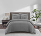 Chic Home Morgan Duvet Cover Set Contemporary Two Tone Striped Pattern Bed In A Bag Bedding - Sheets Pillowcases Pillow Shams Included - 7 Piece - King 104x90", Charcoal - King