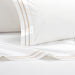 Chic Home Valencia Organic Cotton Sheet Set Solid White With Dual Stripe Embroidery - Includes 1 Flat, 1 Fitted Sheet, and 2 Pillowcases - 4 Piece - King 108x102, Gold - King