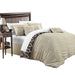 Chic Home Lassie Pleated Ruffled Oversized Overfilled Reversible 7 Pieces Comforter Set - Queen 90x92, Beige - Beige