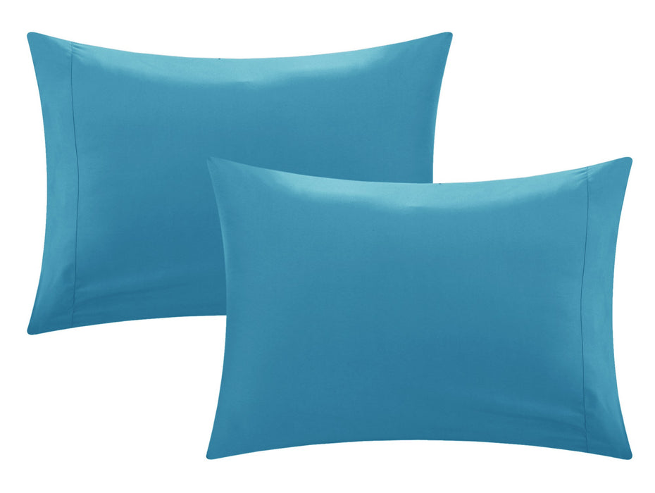Chic Home Mycroft Pinch Pleated Ruffled Bed In A Bag Soft Microfiber Sheets 10 Pieces Comforter Decorative Pillows & Shams - King 104x90, Turquoise - King
