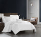 Chic Home Santorini Cotton Comforter Set Dual Stripe Embroidered Border Hotel Collection Bed In A Bag Bedding - Includes Sheets Pillowcases Decorative Pillow Shams - 8 Piece - Queen 92x96, Grey - Queen