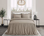 Chic Home Ashford Quilt Set Crinkle Crush Ruffled Drop Design Bed In A Bag Bedding - Sheets Pillowcases Pillow Shams Included - 7 Piece - Queen 80x60", Taupe - Queen