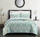 Chic Home Bassein Quilt Set Two Tone Medallion Pattern Print Bed In A Bag - Sheet Set Decorative Pillow Shams Included - 9 Piece - Queen 88x90", Sage Green - Queen