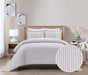 Chic Home Wesley Duvet Cover Set Contemporary Solid White With Dot Striped Pattern Print Design Bedding - Pillow Shams Included - 3 Piece - King 104x90", Dark Purple - King