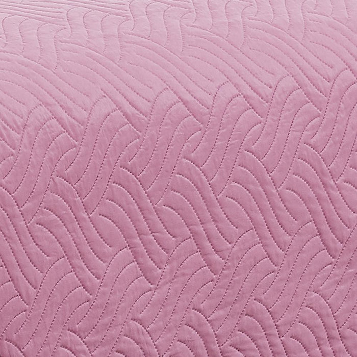 RT Designers Collection Ruby 3pc Pinsonic High Quality All Season Quilt Set for Revitalize Bedroom King Pink - King