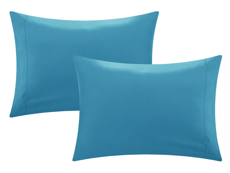 Chic Home Mycroft Pinch Pleated Ruffled Bed In A Bag Soft Microfiber Sheets 10 Pieces Comforter Decorative Pillows & Shams - Queen 90x90, Turquoise - Queen