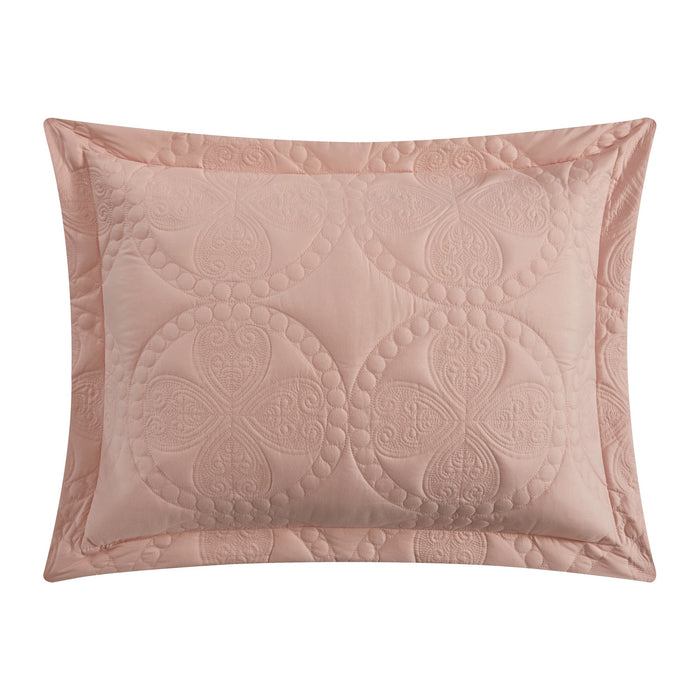 Chic Home Adaline Comforter Set Embroidered Design Bedding - Decorative Pillows Shams Included - 5 Piece - King 104x92", Blush - King