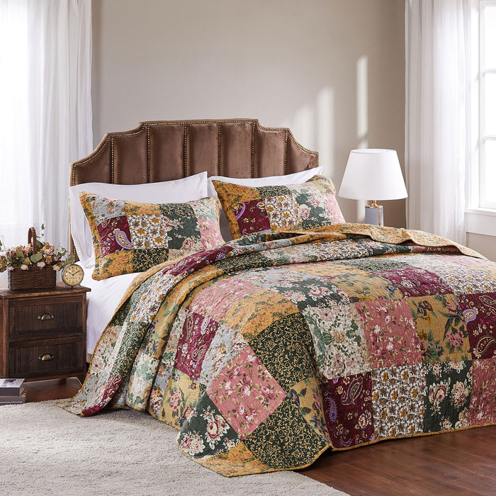 Greenland Home Fashion Antique Chic Bedspread Set - 3 - Piece - King 120x118", Multi - King
