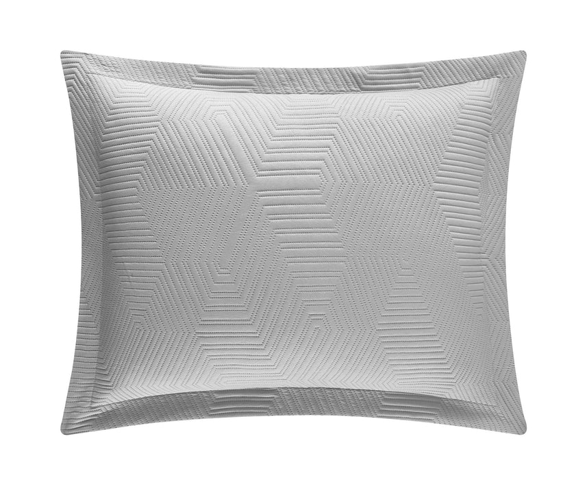 NY&C Home Ridge 3 Piece Quilt Set Contemporary Y-Shaped Geometric Pattern Bedding - Pillow Shams Included, King, Green - King
