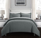 Chic Home Jazmine 3 Piece Comforter Set Embossed Embroidered Quilted Geometric Vine Pattern Bedding - Pillow Shams Included Queen Grey - Queen