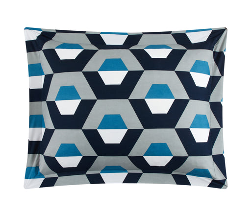 Chic Home Miles 8 Piece Comforter Set Contemporary Geometric Hexagon Pattern Print Design Bed In A Bag Bedding Blue