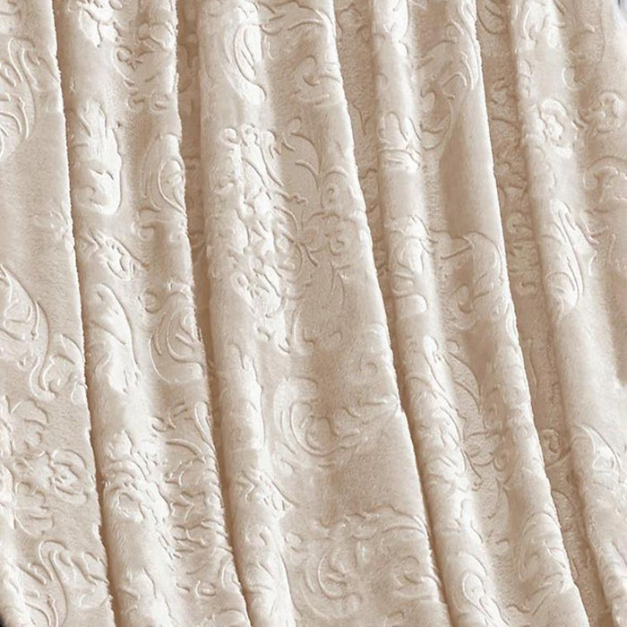 Versailles Ultra Soft Plush Contemporary Embossed Pattern All Season 50" x 60" Throw Blanket, Taupe