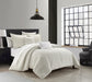 NY&C Home Artista 5 Piece Cotton Blend Comforter Set Jacquard Geometric Pattern Design Bedding - Decorative Pillows Shams Included, King, Beige - King