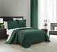 NY&C Home Teague 3 Piece Quilt Set Contemporary Organic Wave Pattern Bedding - Pillow Shams Included, Queen, Green - Queen