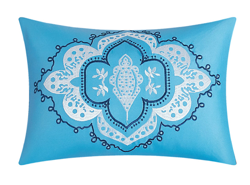Chic Home Cedar 4 Pieces Duvet Cover Set Cotton Zipper Closure Pillow Shams - King 106x92, Blue - King