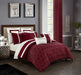 Chic Home Arlow Comforter Set Jacquard Geometric Quilted Pattern Design Bedding Berry, King - King