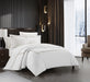 Chic Home Ella Cotton Duvet Cover Set Solid White Dual Stripe Embroidered Border Zig-Zag Details Hotel Collection Bedding - Includes Two Pillow Shams - 3 Piece - Queen 92x96, Beige - Queen