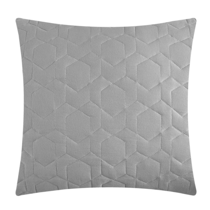 NY&C Home Davina 9 Piece Comforter Set Geometric Hexagonal Pattern Design Bed In A Bag Bedding - Sheets Pillowcases Decorative Pillows Shams Included, Queen, Grey - Queen
