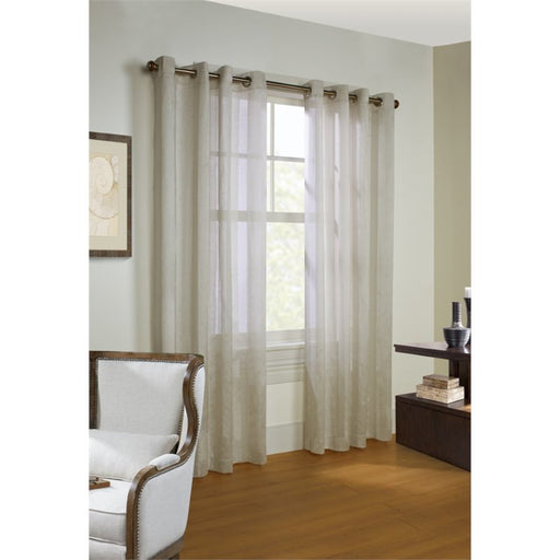 Commonwealth Habitat Stella Striped Grommet Sheer Curtain Panel - Ivory