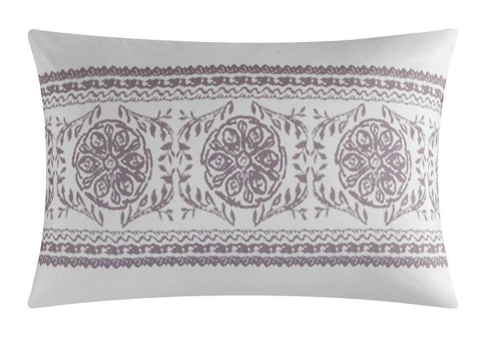 NY&C Home Davina 5 Piece Comforter Set Geometric Hexagonal Pattern Design Bedding - Decorative Pillows Shams Included, King, Lavender - King