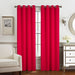 Olivia Gray Gilbert Solid Single Grommet Curtain Panel Pair - 54x84", Red - 54x84"
