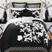 Chic Home Iris Elegant Reversible Contrast Luxury 7 Pieces Comforter Set - Queen 90x90, Black - Queen