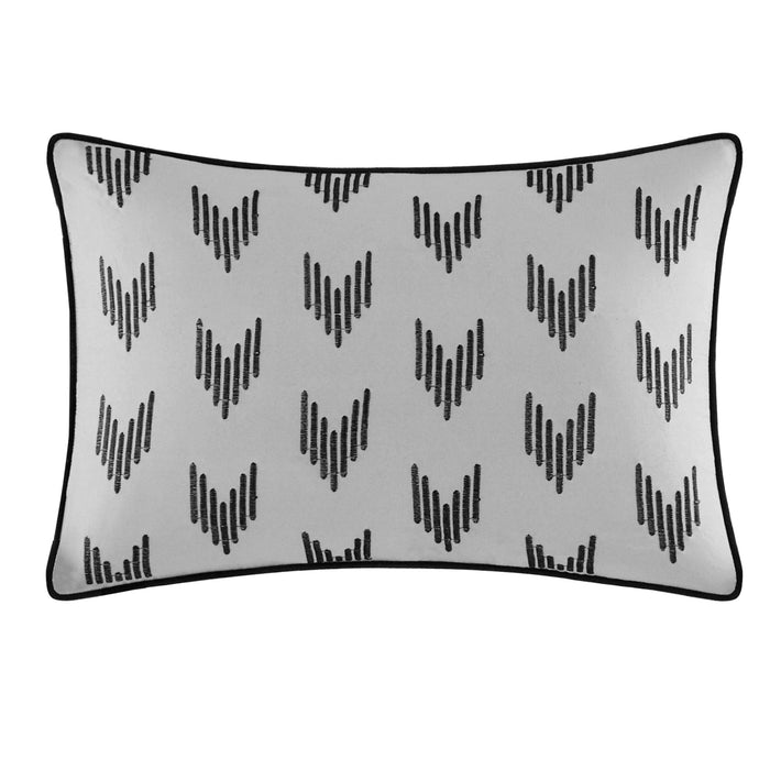 Chic Home Moriarty Elegant Color Block Ruffled BIB Soft Microfiber Sheets 10 Pieces Comforter Decorative Pillows & Shams - Queen 90x90, Black - Queen