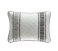 Chic Home Medici Quilt Set Diamond Stitched Striped Print Bed In A Bag - Sheet Set Decorative Pillow Shams Included - 9 Piece - California King 106x90", White/Grey - California King