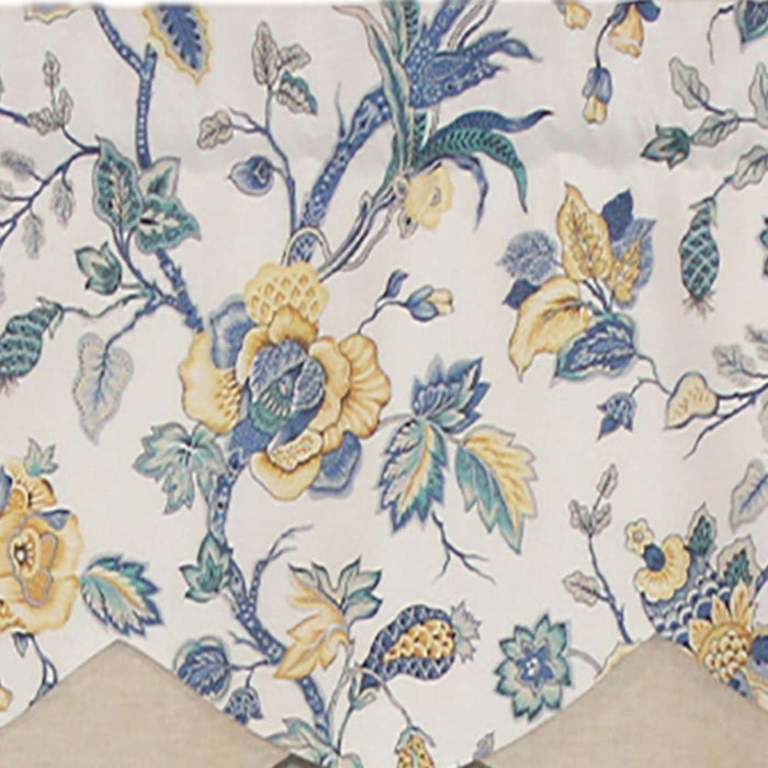RLF Home Gianna Petticoat Valance White. 3"Rod Pocket, Contrast Bottom fabric. 50"W x 15"L - White