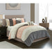 Chic Home Fay Comforter Set Ruched Color Block Design Bed In A Bag Blush, King - King