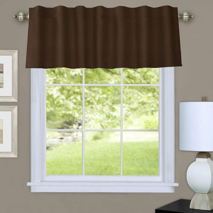 Commonwealth Thermalogic Prescott Insulated Dual Header Valance With 8 Tabs and 3" Rod Pocket - 60x16" - Chocolate - Chocolate