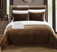 Chic Home Bjurman 7 Pieces Blanket Set Soft Sherpa Lined Microplush Faux Mink With Shams & Sheet Set - King 104x90, Brown - King