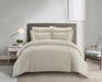Chic Home Morgan Duvet Cover Set Contemporary Two Tone Striped Pattern Bed In A Bag Bedding - Sheets Pillowcases Pillow Shams Included - 7 Piece - King 104x90", Beige - King