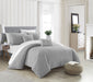 NY&C Home Davina 9 Piece Comforter Set Geometric Hexagonal Pattern Design Bed In A Bag Bedding - Sheets Pillowcases Decorative Pillows Shams Included, Queen, Grey - Queen