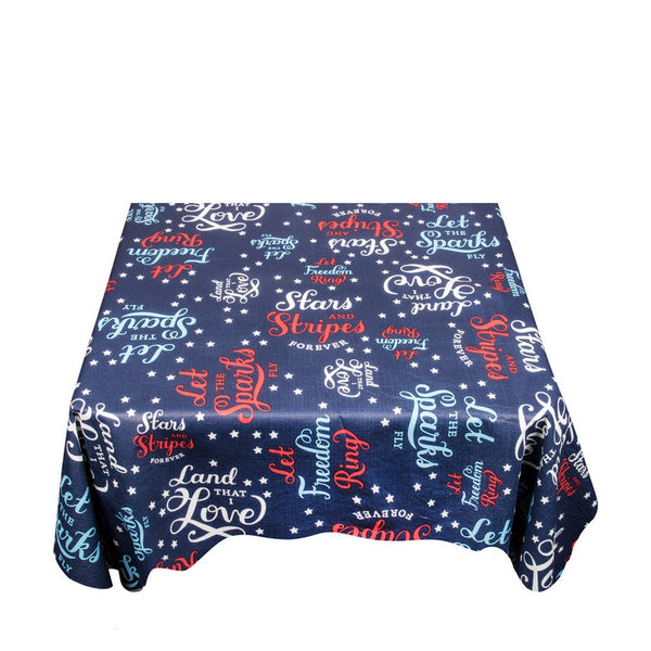 Carnation Home Fashions "USA" Vinyl Flannel Backed Tablecloth - Red/White/Blue
