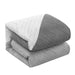 NY&C Home Kinsley 9 Piece Comforter Set Color Block Design Distressed Stripe Print Bed In A Bag Bedding - Sheets Pillowcases Decorative Pillows Shams Included, Queen, Grey - Queen