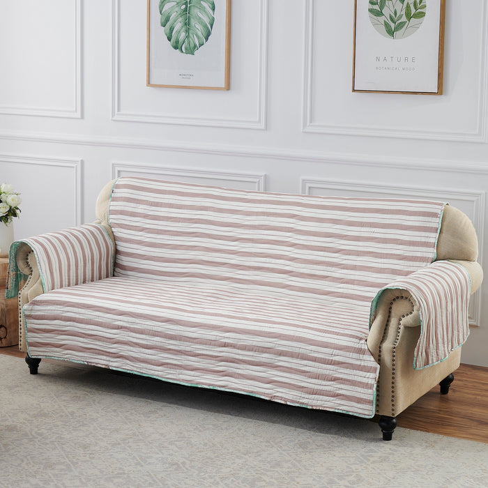 Greenland Home Fashions Barefoot Bungalow Ocean Furniture Protector - Sofa 127x77", Turquoise - 127x77,Ocean Turquoise