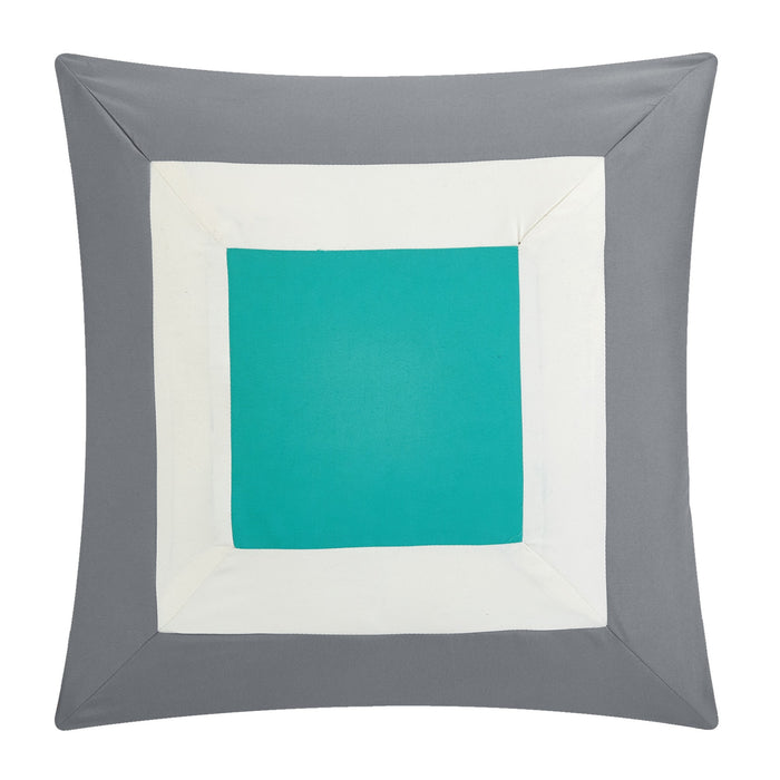 Chic Home Kavalier Color Block Geometric Pattern Design Hotel Collection Sheets 10 Pieces Comforter Decorative Pillows & Shams-Queen 90x90, Turquoise - Queen