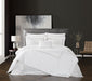 Chic Home Santorini Cotton Comforter Set Solid White With Dual Stripe Embroidered Border Hotel Collection Bedding - Includes Decorative Pillow Shams - 4 Piece - Queen 92x96, Beige - Queen