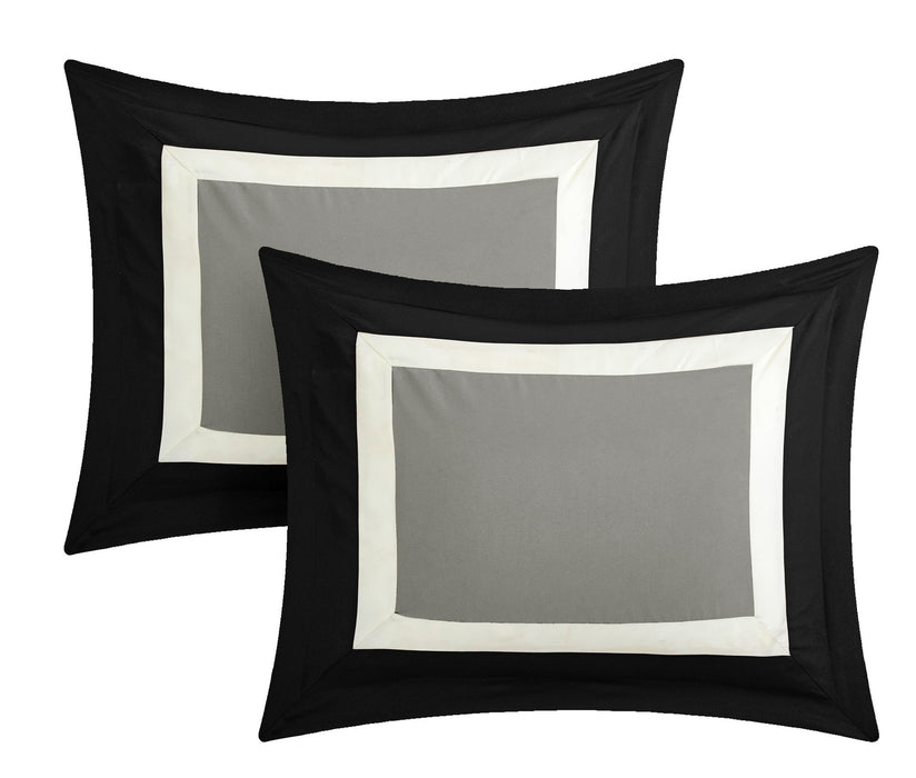 Chic Home Elegant Beaudine 10 Pieces Comforter Bed In A Bag Sheets Decorative Pillows & Shams - King 104x90, Black - King