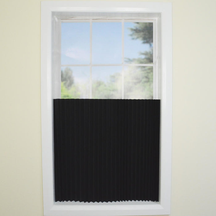 Versailles Cordless Temporary Pleated 4 Pack Room Darkening Shade for Windows Black