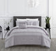 Chic Home Brice Comforter Set Pleated Embroidered Design Bed In A Bag - Sheet Set Decorative Pillows Shams Included - 9 Piece - Queen 90x92", Lilac - Queen