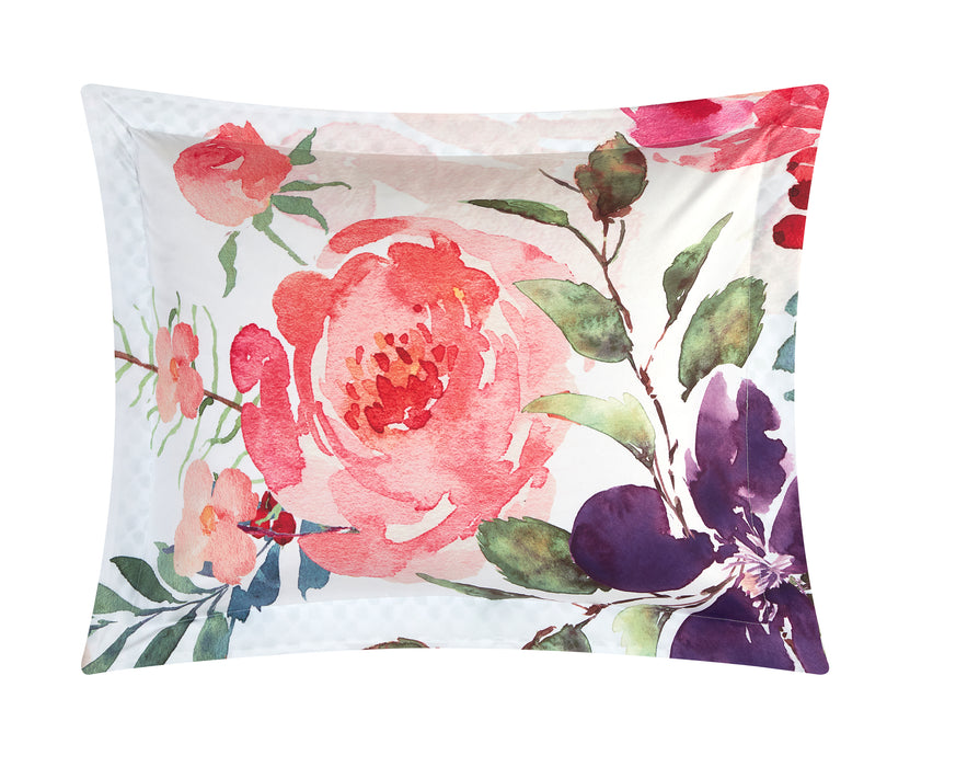 Chic Home Philia 5 Piece Reversible Comforter Set Floral Watercolor Design Bedding Decorative Pillows Shams Included  Multi