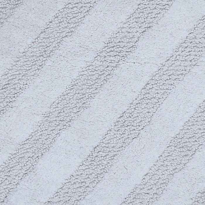 Unique Stripe Honeycomb Sculptured Bath Rug  Made Soft Plush Cotton  Super Soft The Touch 21" X 34"  White - 21" X 34"