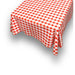 Carnation Home Fashions PVC Waterproof Indoor/Outdoor Restaurants, Picnics Tavern Check Print Vinyl Flannel Backed Tablecloth - Red / White, 52x52" - Red/White