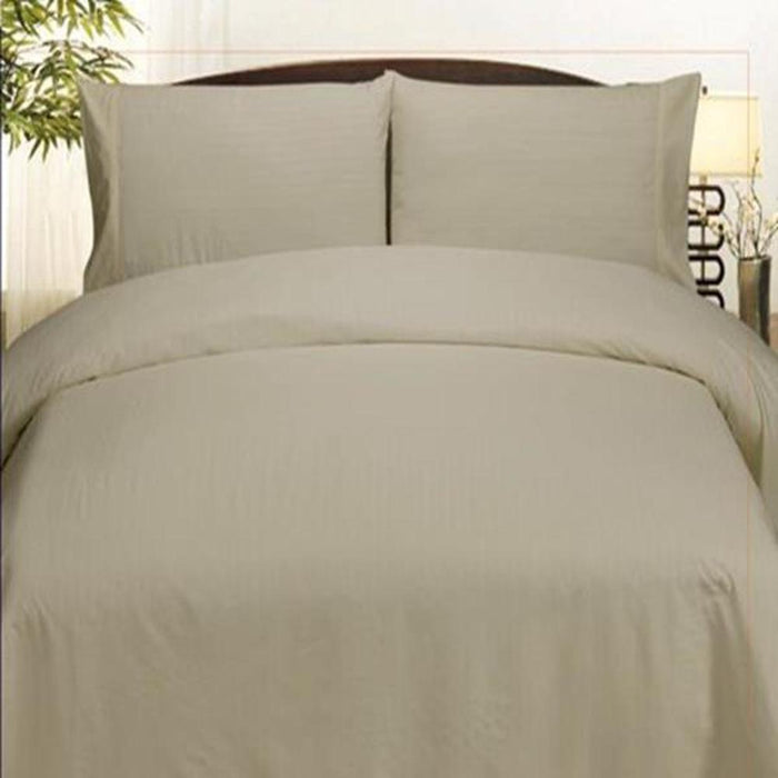 Plazatex Embossed Dobby Stripe Microfiber Comforter Bed In A Bag Set - Queen 86x86", Gray - Queen