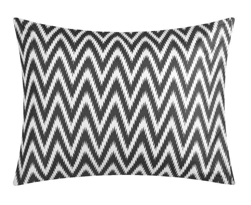 Chic Home Watson Chevron Ruffled Pinch Pleated Bedding Set 20 Pieces Comforter Sheets Window Treatments Pillows & Shams - King 104x92, Grey - King