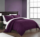 Chic Home Jazmine 7 Piece Comforter Set Embossed Embroidered Quilted Geometric Vine Pattern - Sheets Pillowcases Shams Included King Plum - King